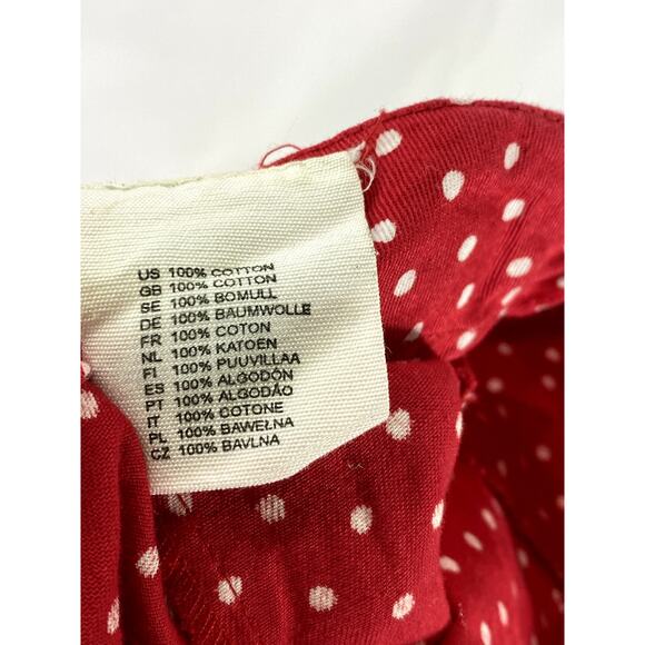 H&M Women's Red-White Polka Dot Belted A-Line Mini Skirt SZ 4 - Picture 10 of 12